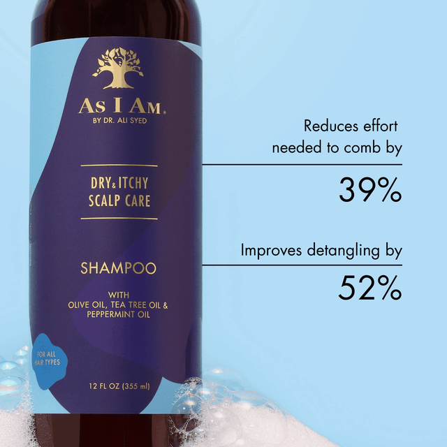 As I Am Dry & Itchy Scalp Care Shampoo 12ozStærð: 12fl oz / 355ml
Chelating - Losar hár og hársvörð við Uppsafnaðar vörur, málma, vax, klór, sílíkon o.fl.
 As I Am Dry &amp; Itchy Scalp Care Sjampóið vinnur áHárhreinsunKrullur.isDry & Itchy Scalp Care Shampoo
