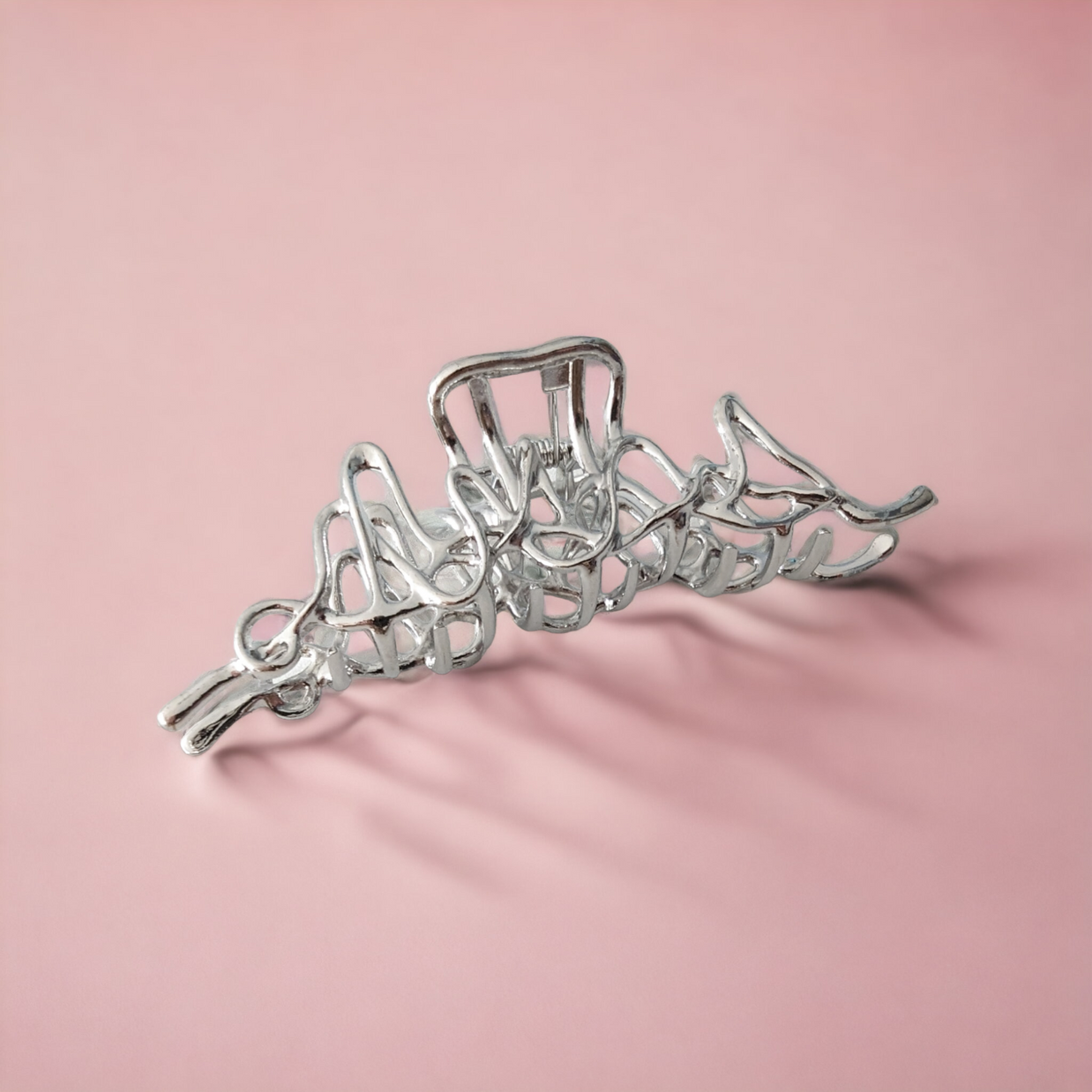 Silfurlituð klemma fyrir hárið í miðstærð