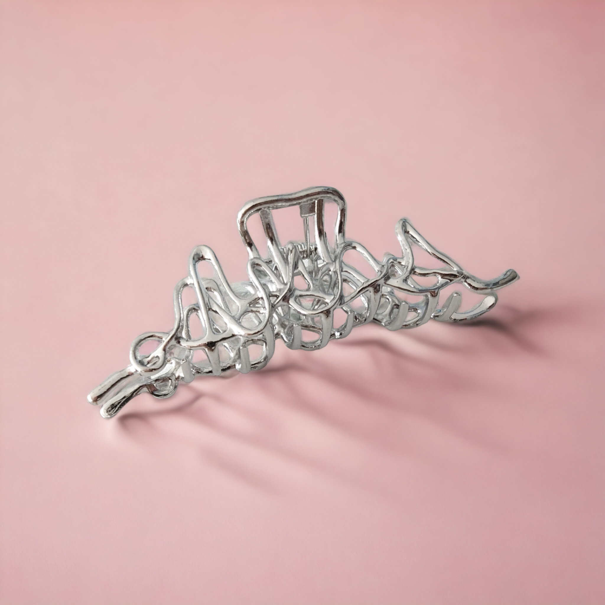 Silfurlituð klemma fyrir hárið í miðstærð