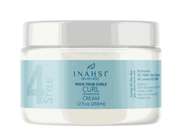 Inahsi Rock Your Curls Curl Enhancing Cream moisturizing and defining curls with natural ingredients