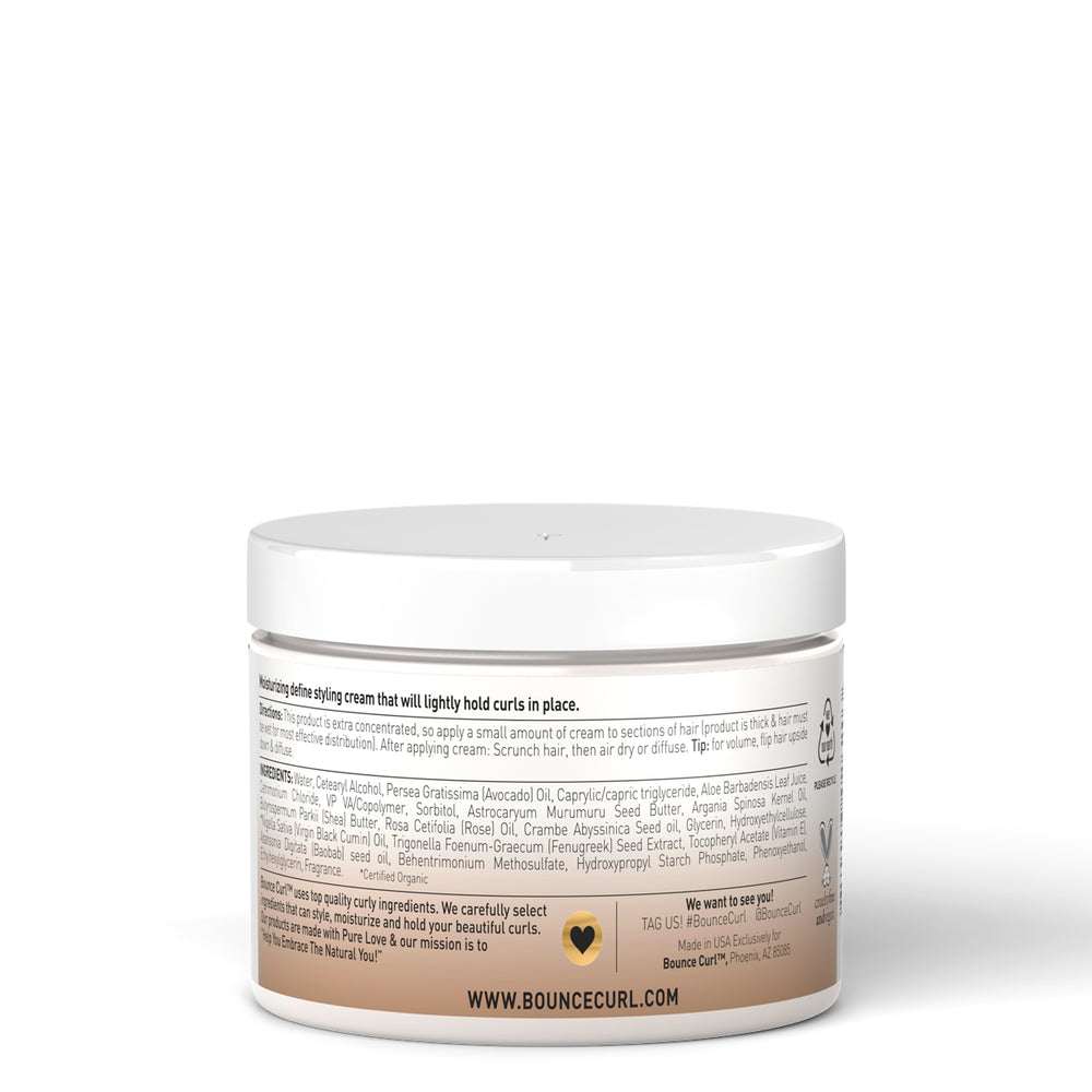 Bounce Curl Avocado Rose Oil Clump and Define Cream jar with natural oils for soft, defined curls