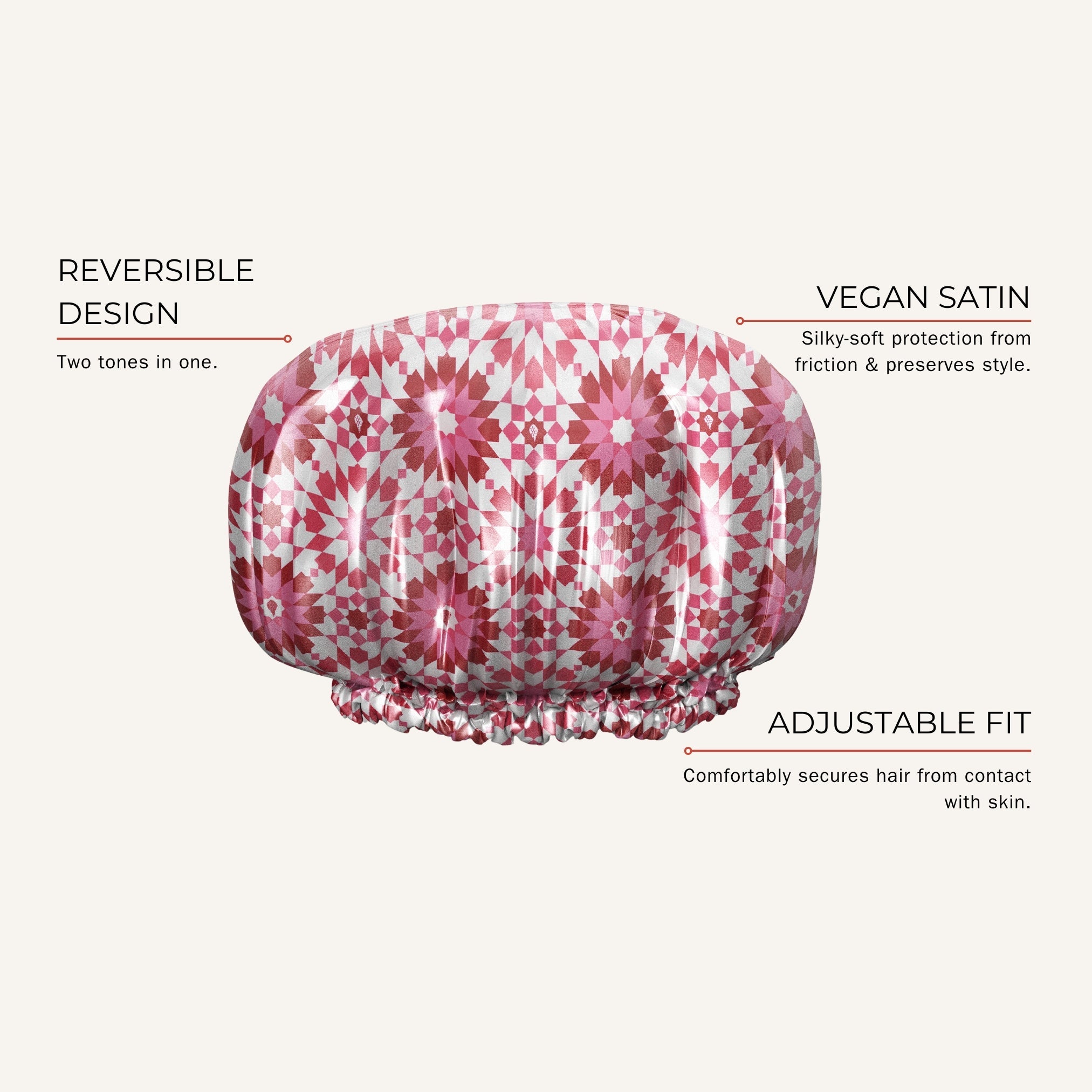 Bounce Curl Reversible Satin Hair Bonnet - 3 Litir