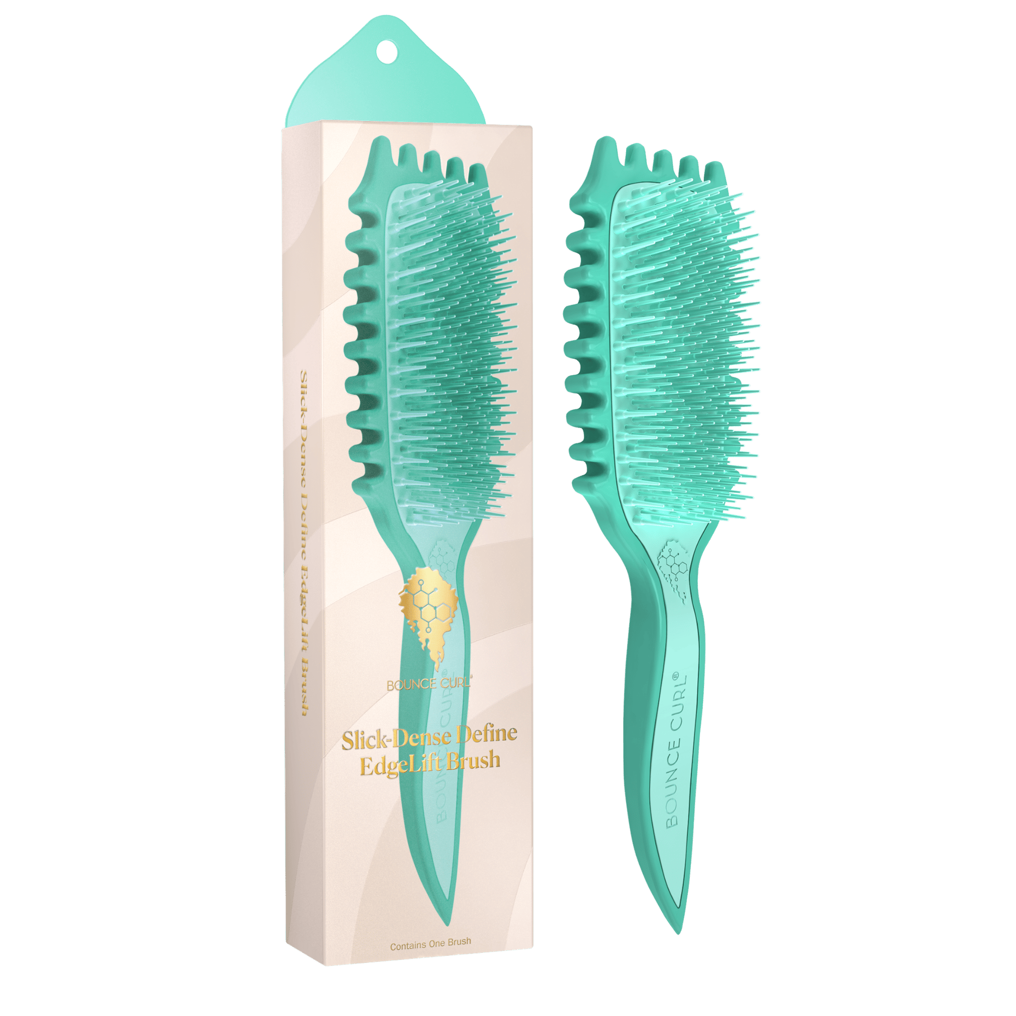 Bounce Curl Slick-Dense Define EdgeLift brush with medium-density TPEE bristles for gentle curl definition on delicate, wavy, curly, coily hair