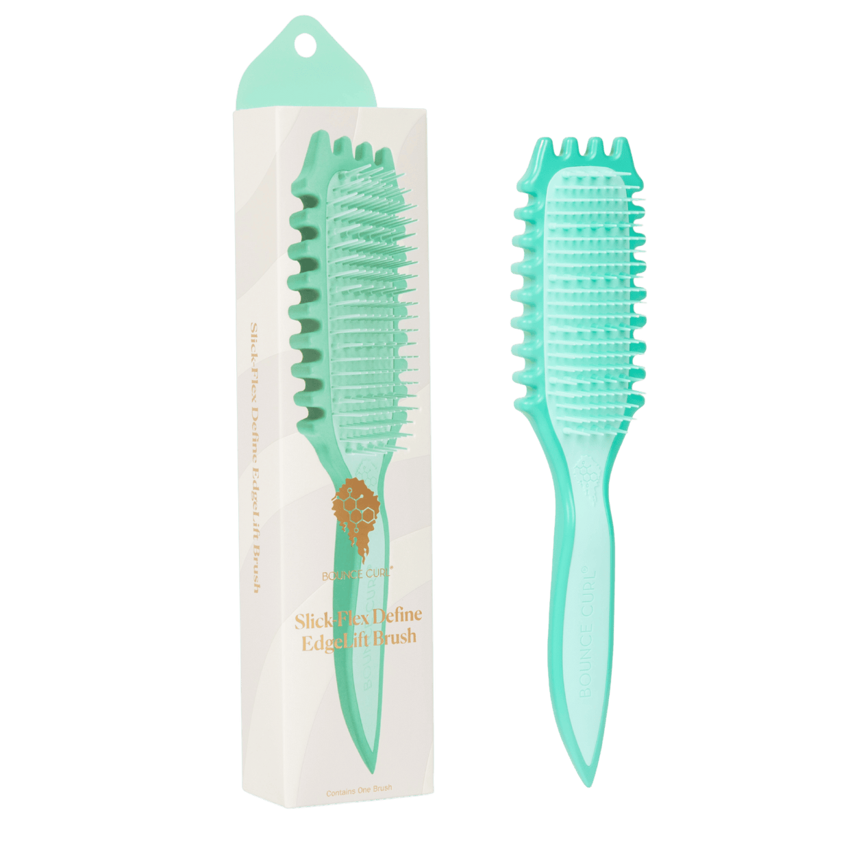 Bounce Curl Slick-Flex Define EdgeLift ultra-gentle curl brush with rapeseed oil-infused bristles for delicate, damaged hair