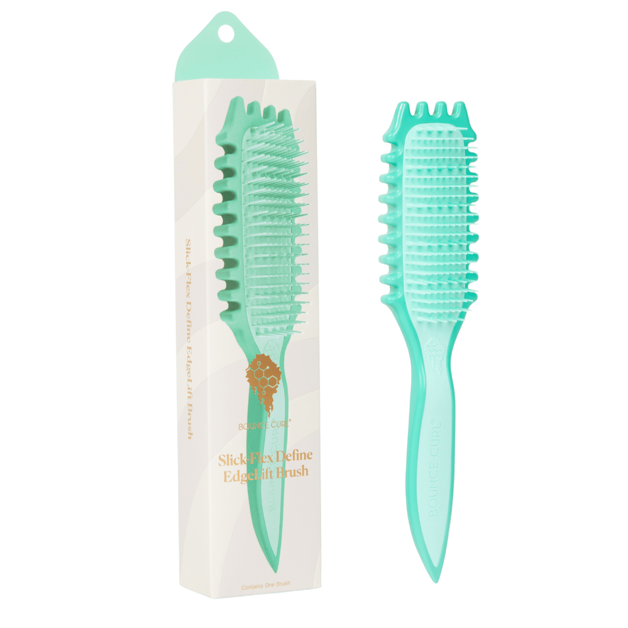 Bounce Curl Slick-Flex Define EdgeLift ultra-gentle curl brush with rapeseed oil-infused bristles for delicate, damaged hair