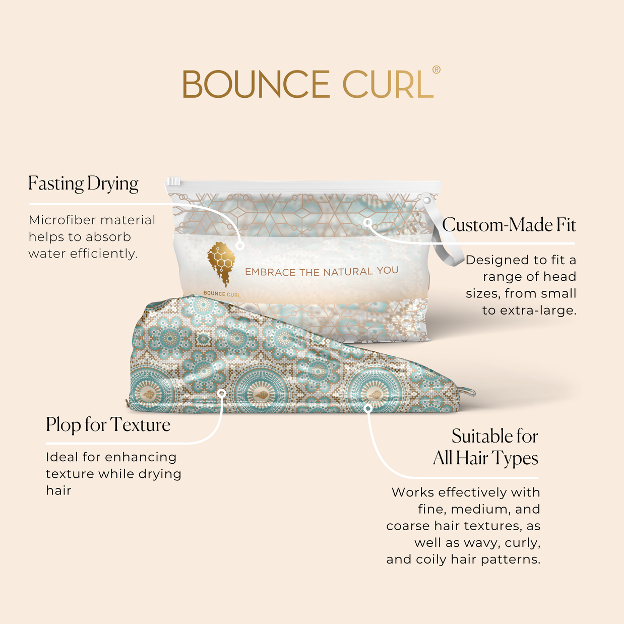 Bounce Curl Satin Microfiber Turban - Forpöntun