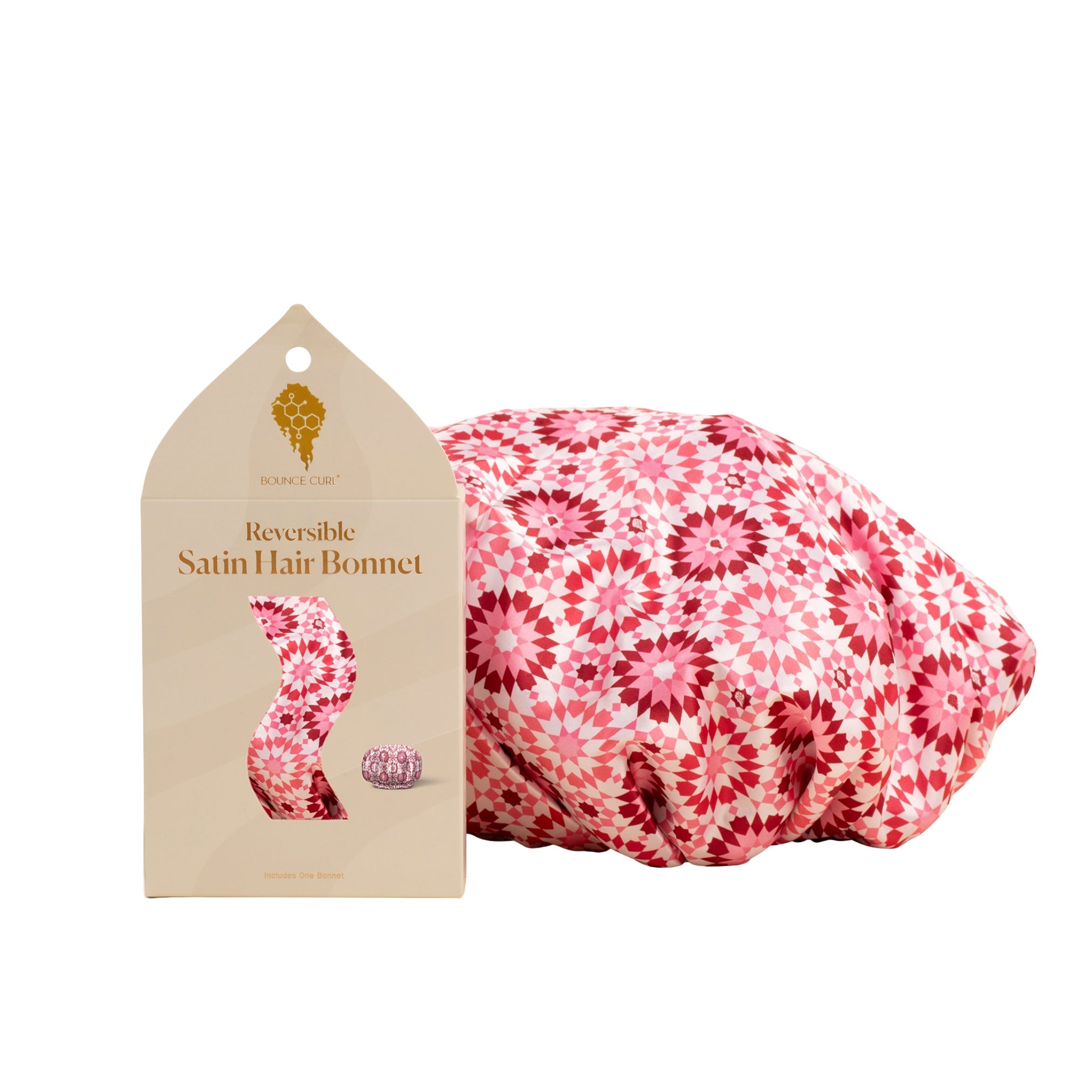 Bounce Curl Reversible Satin Hair Bonnet - 3 Litir