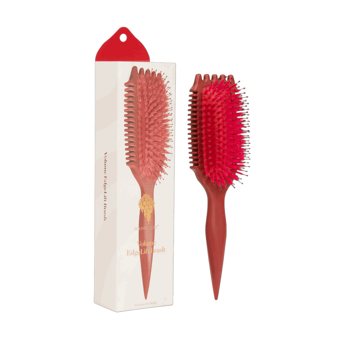 Bounce Curl Volume EdgeLift Brush with patented design for enhanced curl volume and smooth separation