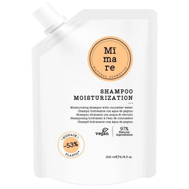 Mïmare Shampoo moisturizing vegan bottle with natural ingredients and sustainable packaging
