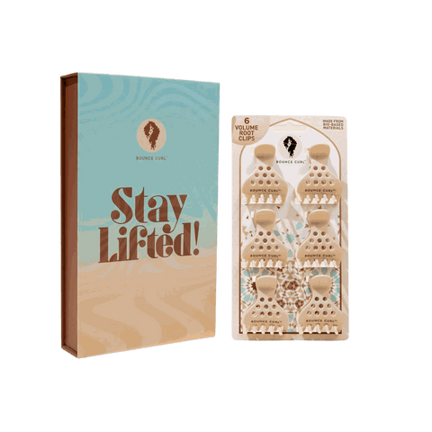 Bounce Curl Volume Root Clips lifting fine to coarse wavy, curly, and coily hair roots with eco-friendly PLA material for secure, voluminous styling