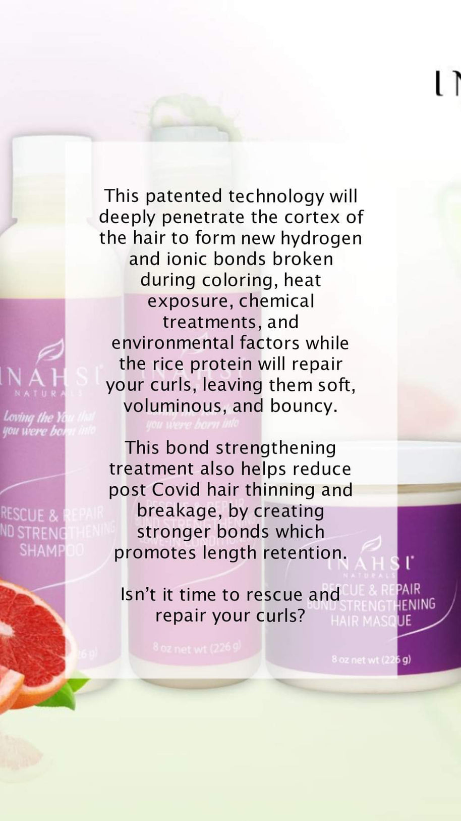 Inahsi Rescue & Repair Bond Strengthening Hair Masque